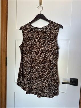 Chaus Leopard Print Tank Top - Brown & Black
